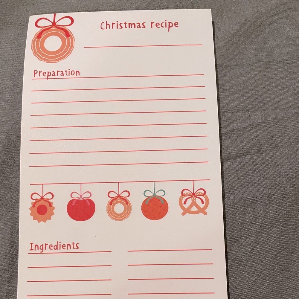 Brand New Christmas Recipe Magnet Notepad
